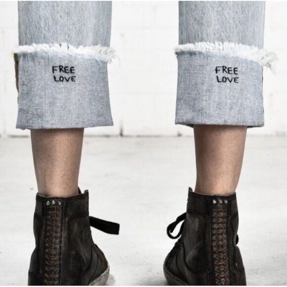 One Teaspoon Awesome Baggies Jeans Free Love Light Wash Size 27 - Picture 1 of 12